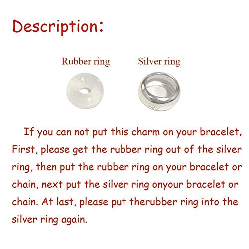 ARTCHARM .Sold 925 Sterling Silver Rubber Charm Stopper Spacer Bead for Charm Bracelets - Image 4