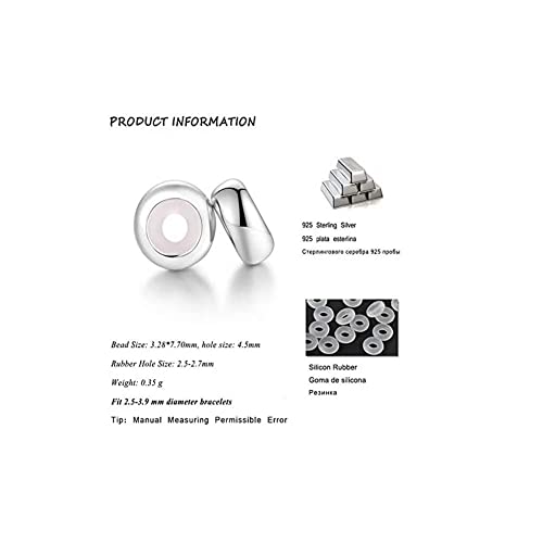 ARTCHARM .Sold 925 Sterling Silver Rubber Charm Stopper Spacer Bead for Charm Bracelets - Image 2