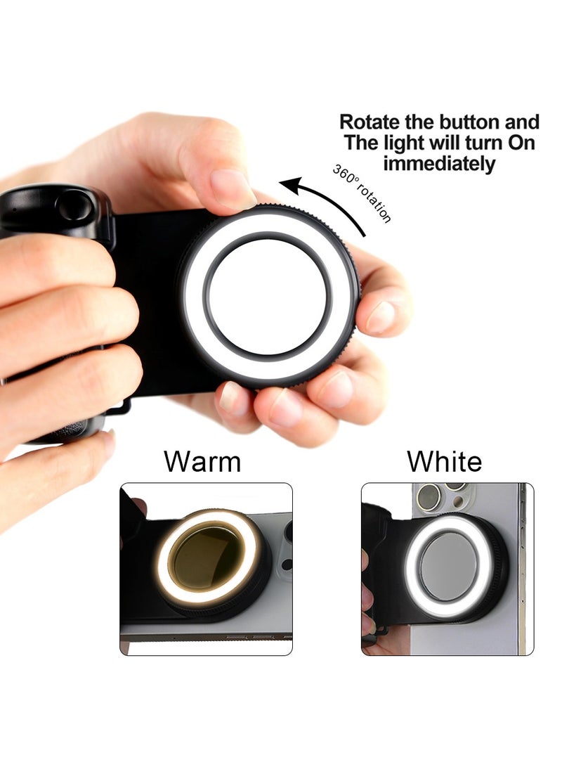 Magnetic Detachable Smartphone Camera Handle with Bluetooth, Cellphone Selfie Light & 360° Rotation – Pro Grip & Live Stream Companion - Image 2