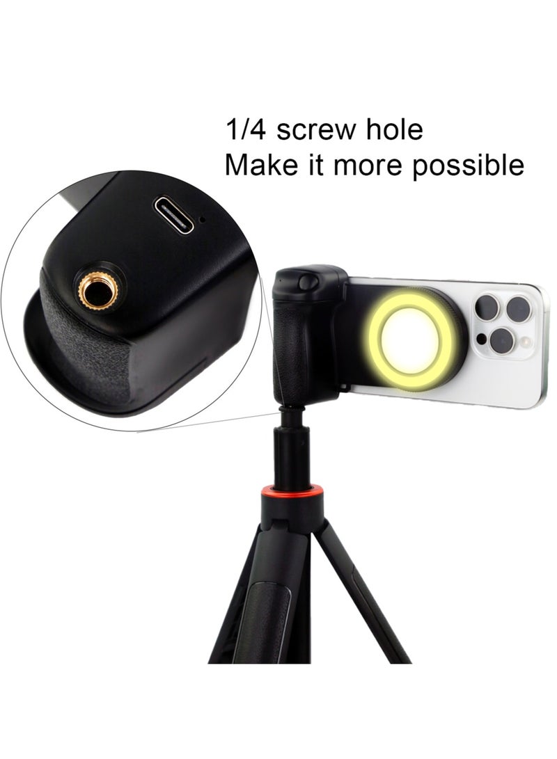 Magnetic Detachable Smartphone Camera Handle with Bluetooth, Cellphone Selfie Light & 360° Rotation – Pro Grip & Live Stream Companion - Image 3