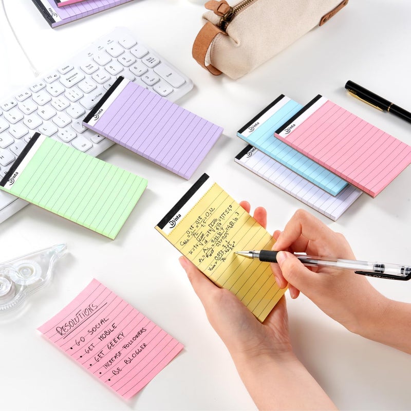 Dynta 36 Pcs 3x5 Note Pads, 45 Sheets Per College Ruled Mini Writing Pads, 80GSM Colored Paper 1620 Sheets, Multicolor Cute Notepads for Gift - Image 2