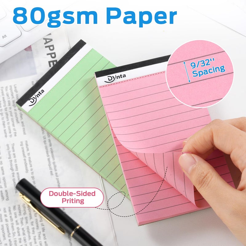 Dynta 36 Pcs 3x5 Note Pads, 45 Sheets Per College Ruled Mini Writing Pads, 80GSM Colored Paper 1620 Sheets, Multicolor Cute Notepads for Gift - Image 5