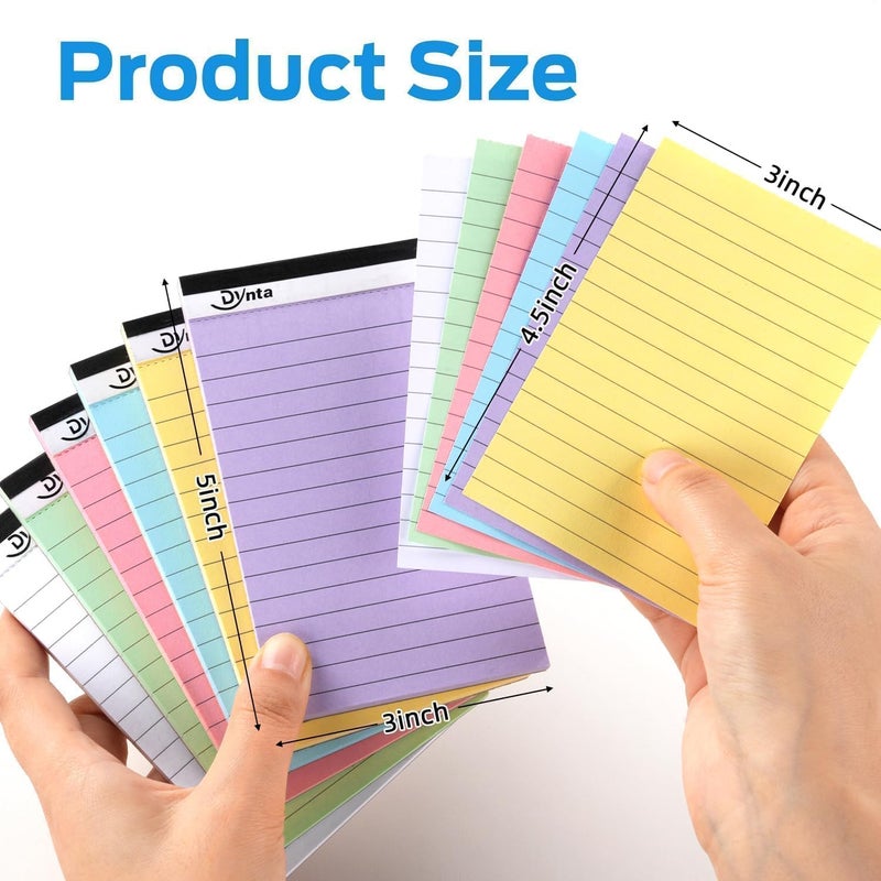 Dynta 36 Pcs 3x5 Note Pads, 45 Sheets Per College Ruled Mini Writing Pads, 80GSM Colored Paper 1620 Sheets, Multicolor Cute Notepads for Gift - Image 3