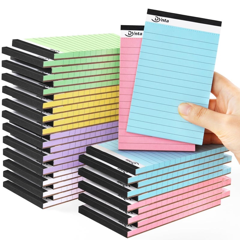 Dynta 36 Pcs 3x5 Note Pads, 45 Sheets Per College Ruled Mini Writing Pads, 80GSM Colored Paper 1620 Sheets, Multicolor Cute Notepads for Gift - Image 1