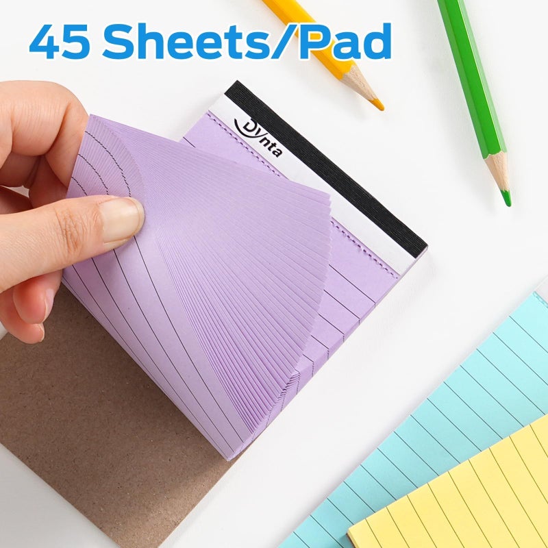 Dynta 36 Pcs 3x5 Note Pads, 45 Sheets Per College Ruled Mini Writing Pads, 80GSM Colored Paper 1620 Sheets, Multicolor Cute Notepads for Gift - Image 4
