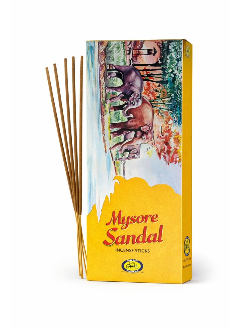 Cycle Mysore Sandal Incense Sticks Pack of 6 Boxes - Experience the rich and authentic aroma of Mysore sandalwood with Cycle Mysore Sandal Incense Sticks. Pack includes 6 boxes with 20 premium sticks each (Total 120 sticks). Ideal for prayer, meditation, yoga, relaxation, and creating a calming, long-lasting fragrance in your home or office.