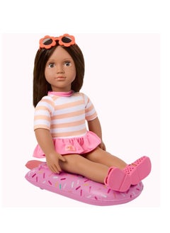 Our Generation Our Generation Helena 18" Doll With Swimsuit And Pink Pool Float Accessory  - Image 3