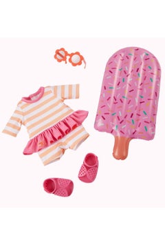 Our Generation Our Generation Helena 18" Doll With Swimsuit And Pink Pool Float Accessory  - Image 5