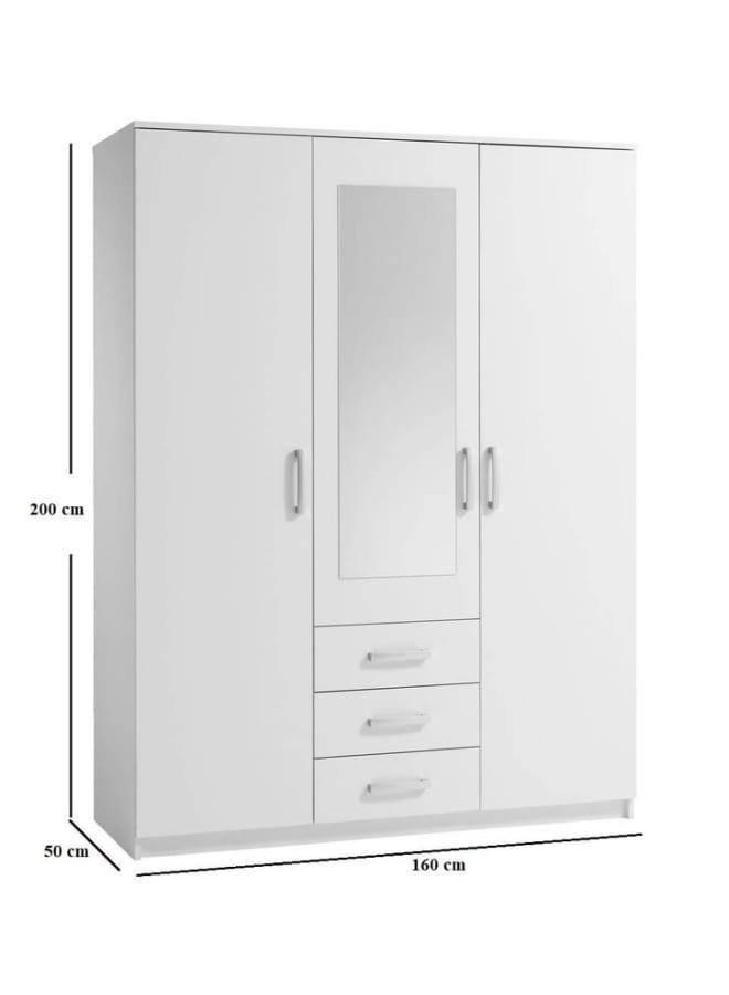 ريترو خزانة ملابس 200x50x160سم – أبيض - Image 3