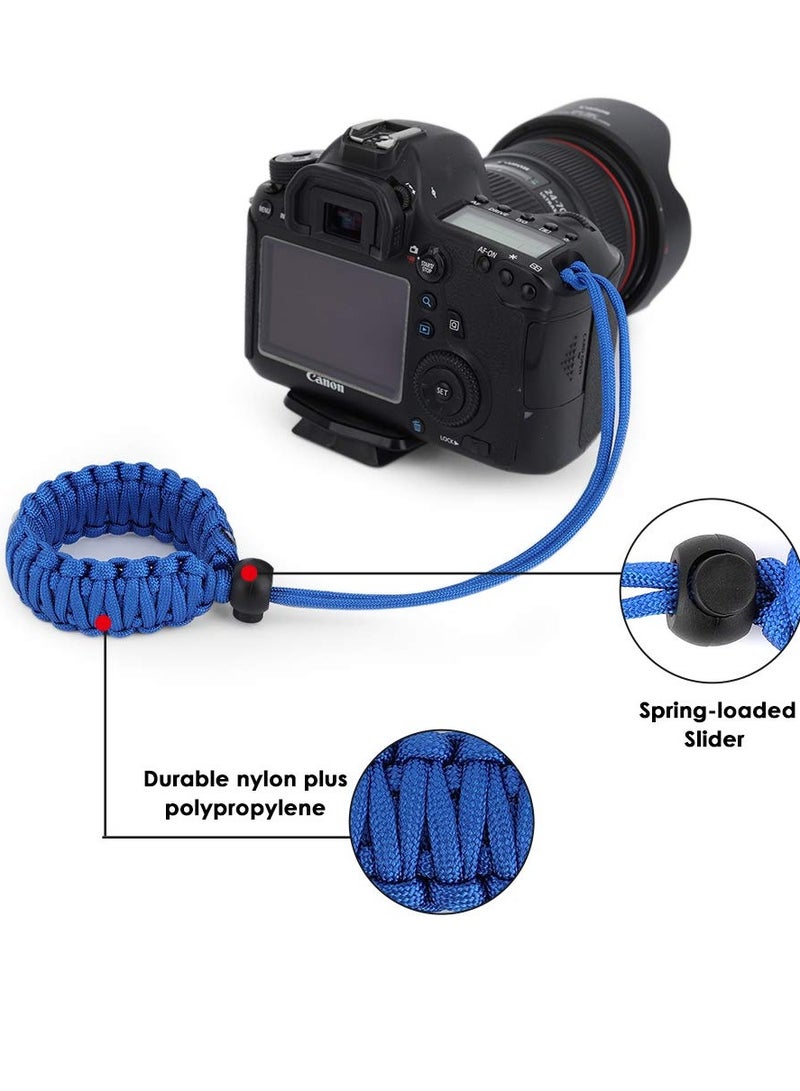 Universal Camera Wrist Strap with Adjustable Umbrella Rope Handle - Anti-Loss Hand Rope for Binoculars and Cameras (Nikon, Canon, Sony, Minolta, Panasonic, etc.) - 2 Pack, Green Blue - Image 4