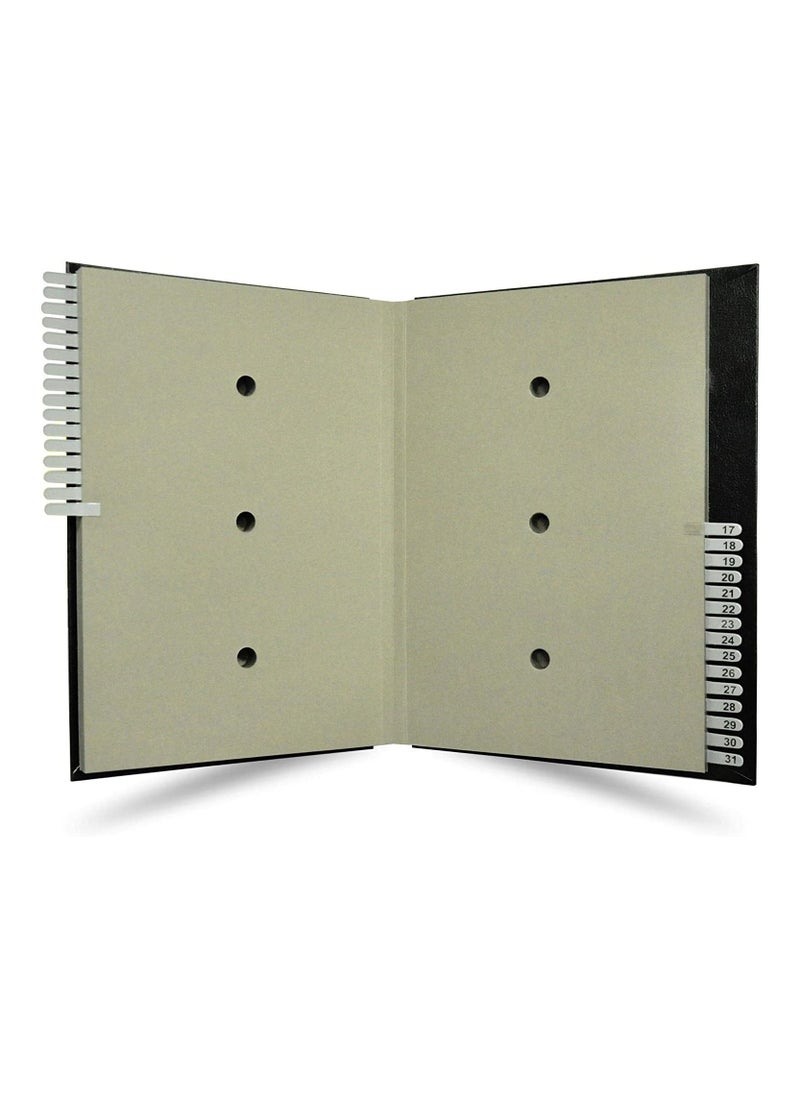 FIS FIS Signature Book, Vinyl Material Cover, 31 Sheets (1-31), Black Color, 240 x 340 mm - FSCL1-31  - Image 2