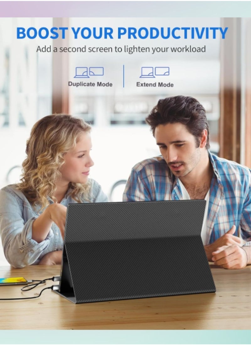 HILUKE - 2.5K 60Hz 14'' Portable Gaming Monitor, FreeSync Compatible, 10Bit, HDR, Dual Speakers, HDMI USB-C, PC/PS5/Switch/XBOX, Built-in Kickstand with Cover, for Home/Office/Esports - Image 1