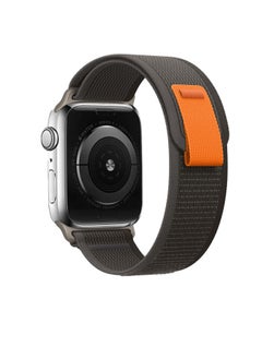 For Apple Watch For Apple Watch Ultraiwatch 8 Wild Trail Nylon Loop Strap Sport-color:black + Gray-Overall Dimensions:38/40/41mm Universal