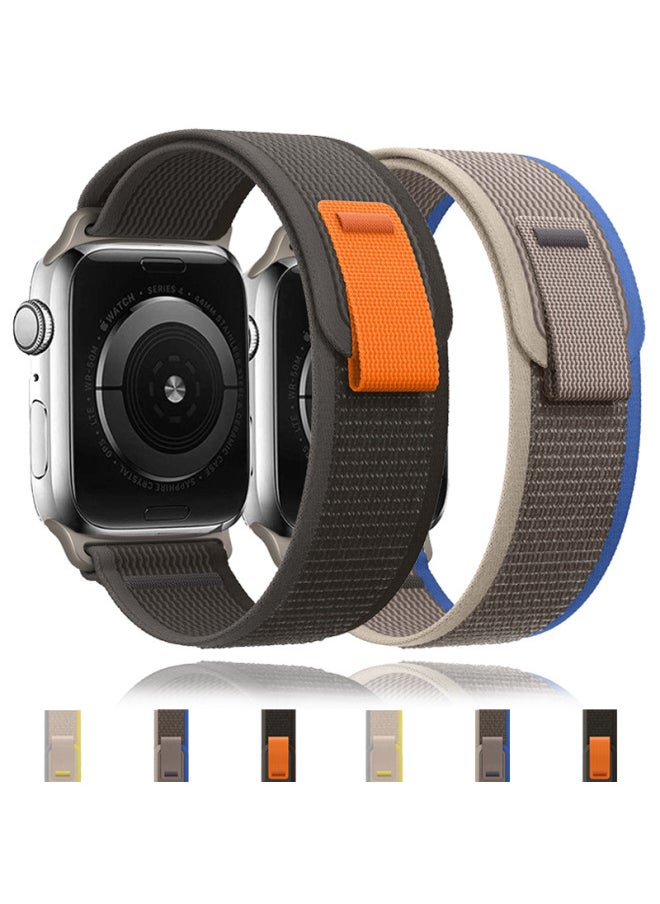 Generic - For Apple Watch For Apple Watch Ultraiwatch 8 Wild Trail Nylon Loop Strap Sport-color:black + Gray-Overall Dimensions:38/40/41mm Universal - Image 1