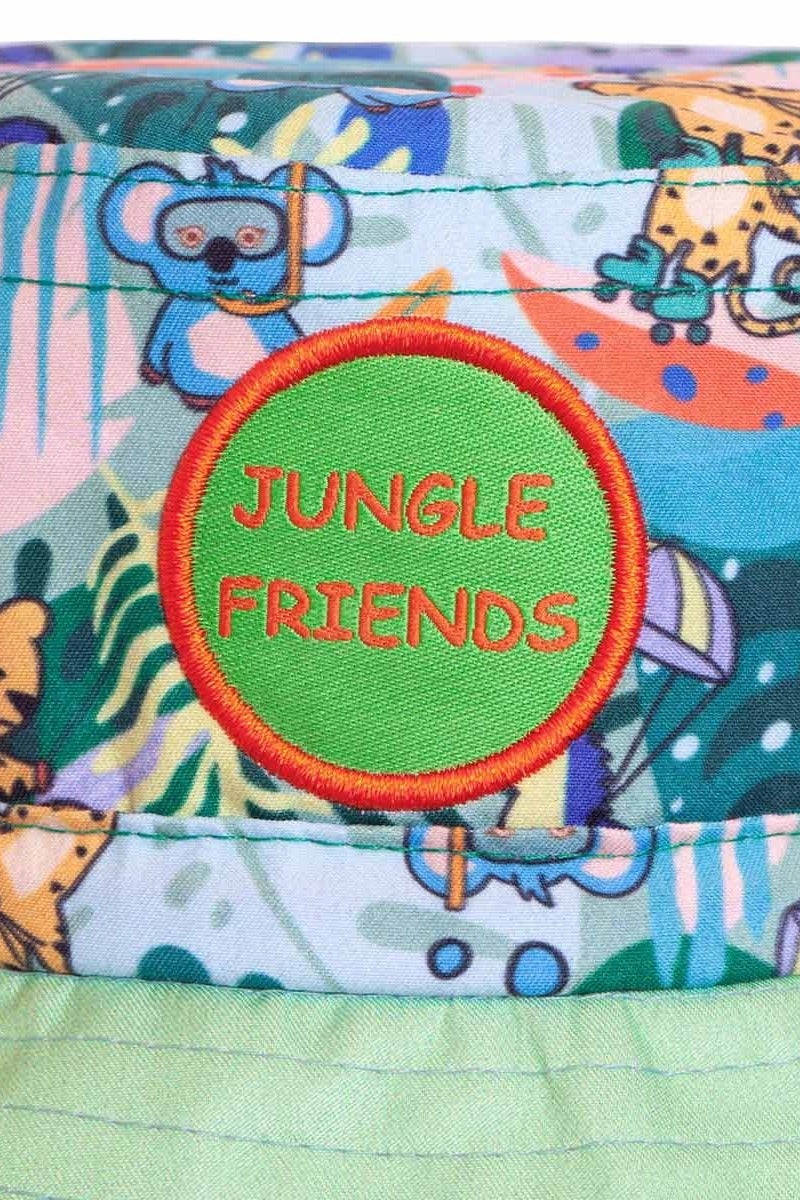 Milk & Moo Infant Sun Hat, Baby Sun Hat 0-18 Months, Adjustable Chin Strap, Elastic Fit, Lightweight Fabric, Jungle Friends Themed Toddler Hat – Made in Turkey - Image 4