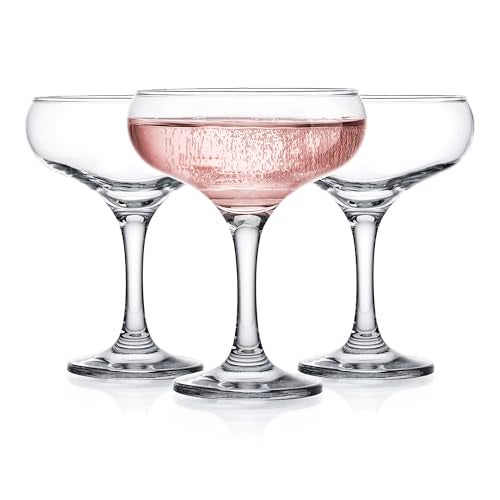 Glaver's Coupe Glasses, 9.5 oz Vintage Martini Glass Set 6 Pcs, Unique Margarita Glass, Classic Cocktail Glassware, Bar Drinking Glasses Set for Cocktail, Wine, Champagne, Espresso & Gift - Image 1