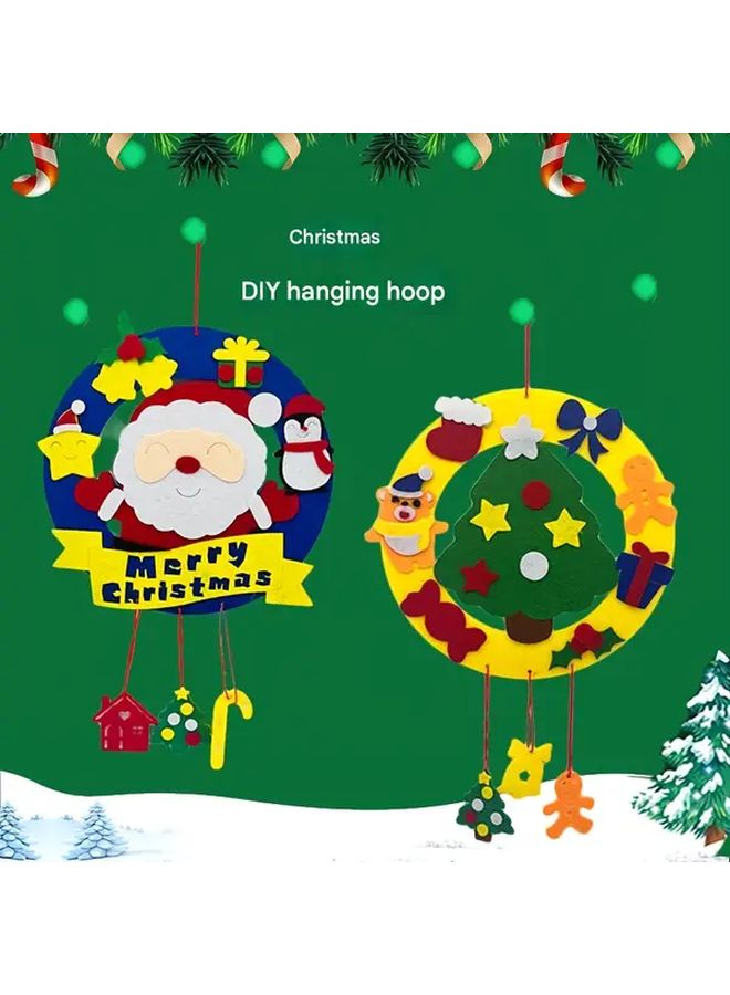 Christmas Wreath Snowman Decoration For Indoor Outdoor Xmas Holiday Home Door Wall Hanging Ornament Fabric Handmade Festive Seasonal Decor - Image 2