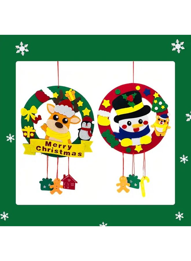 Christmas Wreath Snowman Decoration For Indoor Outdoor Xmas Holiday Home Door Wall Hanging Ornament Fabric Handmade Festive Seasonal Decor - Image 4