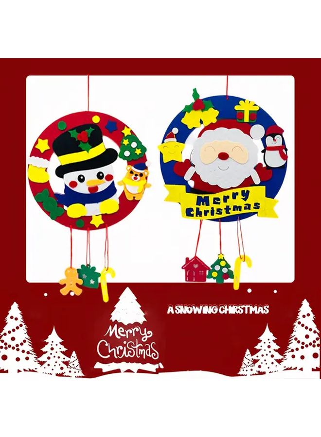 Christmas Wreath Snowman Decoration For Indoor Outdoor Xmas Holiday Home Door Wall Hanging Ornament Fabric Handmade Festive Seasonal Decor - Image 5
