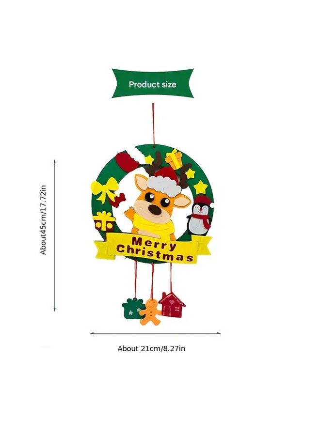 Christmas Wreath Snowman Decoration For Indoor Outdoor Xmas Holiday Home Door Wall Hanging Ornament Fabric Handmade Festive Seasonal Decor - Image 3