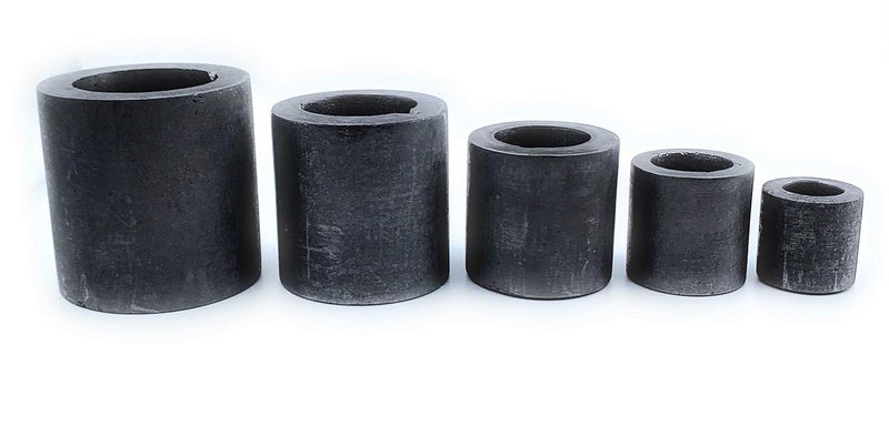 Aone Graphite Crucible Pack of 5 Sizes for Casting, Melting, Refining of Gold, Silver & Other Metals & Scrap Jewellery for Jewellery Making & Repair (30x30,40x40,50x50,60x60,70x70mm) - Image 2