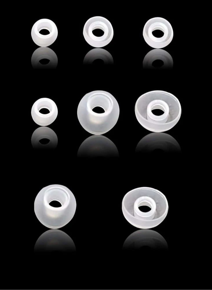 Soft Silicone Inner Earbud Covers 8 Pairs White Color Replacement Tips for Earphones - Image 2