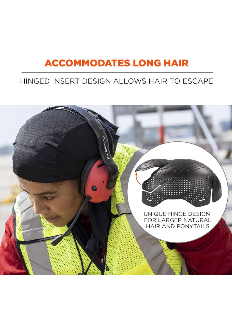 Ergodyne Skullerz 8948 Mesh Do Rag Bandana and Bump Cap Insert with Enhanced FlexBlack