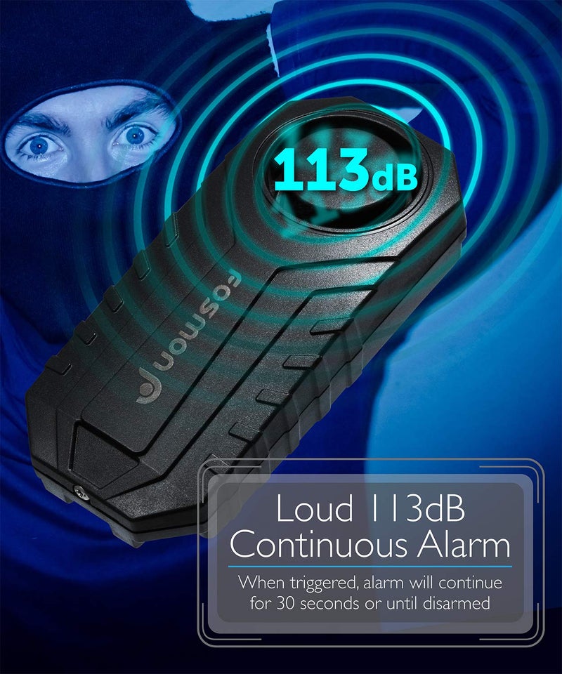 Fosmon 113db Bike Alarm with Remote, Motion Sensor Bicycle SOS Alarm, IP65 Waterproof Anti Theft Alarm System, Wireless Siren for E-Bike, Motorcycle, Scooter, Cart, Trailer - Image 4