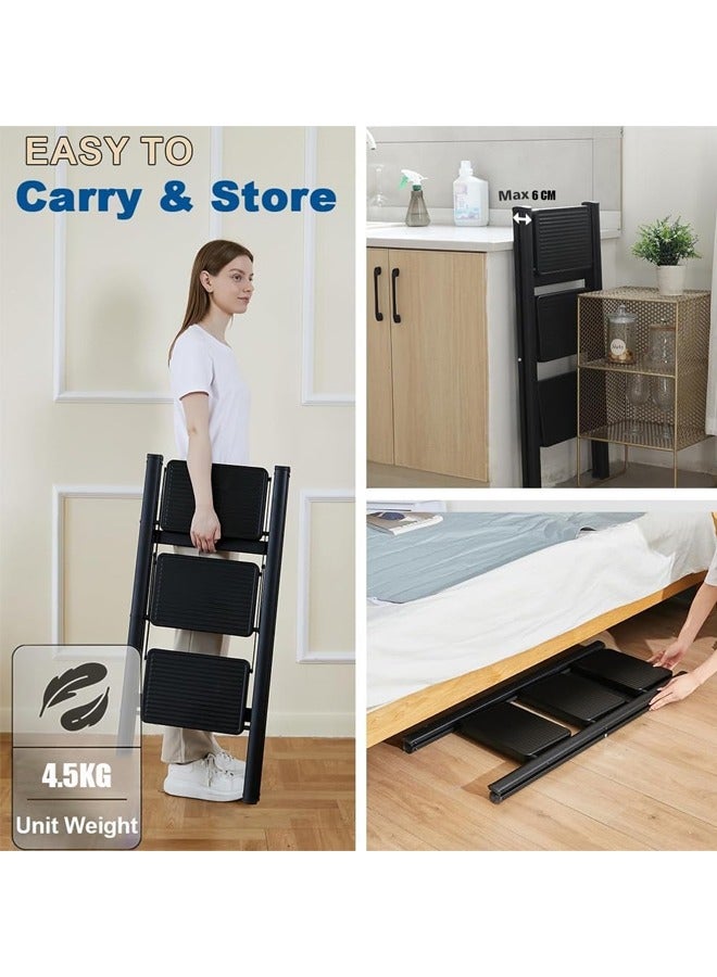 Quivlox Step Ladder, Household Folding Ladder Stool ,Sturdy Small Step Stool for Adults,Closet Step Stool Ladder with Anti-Slip Wide Pedals, Multi-use Kitchen Ladder for Home,Indoor Herringbone Ladder Bearing capacity 150kg  - Image 5