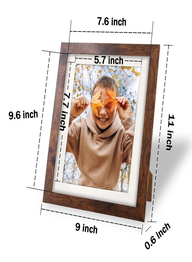 NDUFOA 8x10 Picture Frame, Display Photos 6x8 with Mat or 8x10 without Mat, Poster Frame for Wall and Tabletop, Brown - Image 3