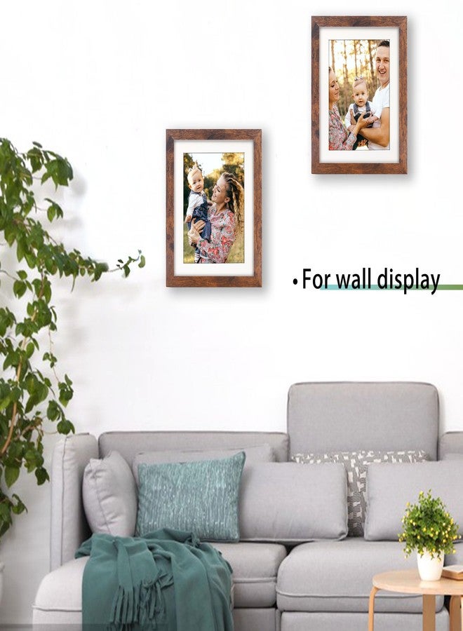 NDUFOA 8x10 Picture Frame, Display Photos 6x8 with Mat or 8x10 without Mat, Poster Frame for Wall and Tabletop, Brown - Image 5