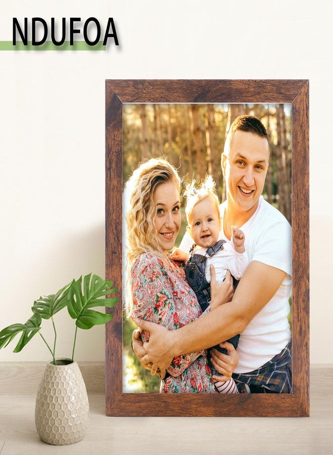 NDUFOA 8x10 Picture Frame, Display Photos 6x8 with Mat or 8x10 without Mat, Poster Frame for Wall and Tabletop, Brown - Image 4