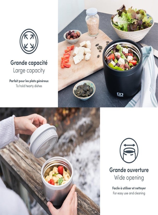 monbento - Insulated Lunch Box MB Element black Onyx - Airtight and Insulated Bento Box Perfect for Work/Hiking/Outdoor Sports - Keeps Food Hot/Cold - BPA Free - Food Grade Safe - Black - Image 3