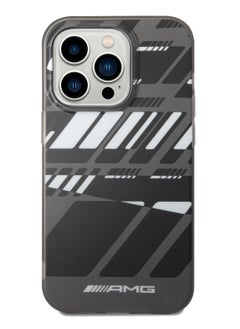 AMG iPhone 14 Pro Case Frosted PC Back Cover with Expressive Graphic Design / Lifted Ring Case / Slim Profile / Easy Snap-On / Drop & Bumper Protection - Grey  - Image 2