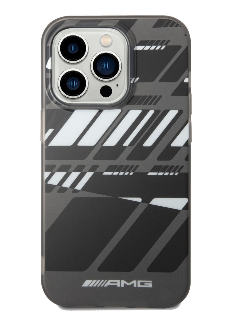 اي ام جي - حافظة iPhone 14 Pro غطاء خلفي مصنوع من الكمبيوتر الشخصي المتجمد بتصميم جرافيك مع تصميم جرافيك معبر / حافظة ذات حلقة مرفوعة / ملف تعريف نحيف / سهل الإغلاق / حماية من السقوط والمصد - رمادي - Image 1