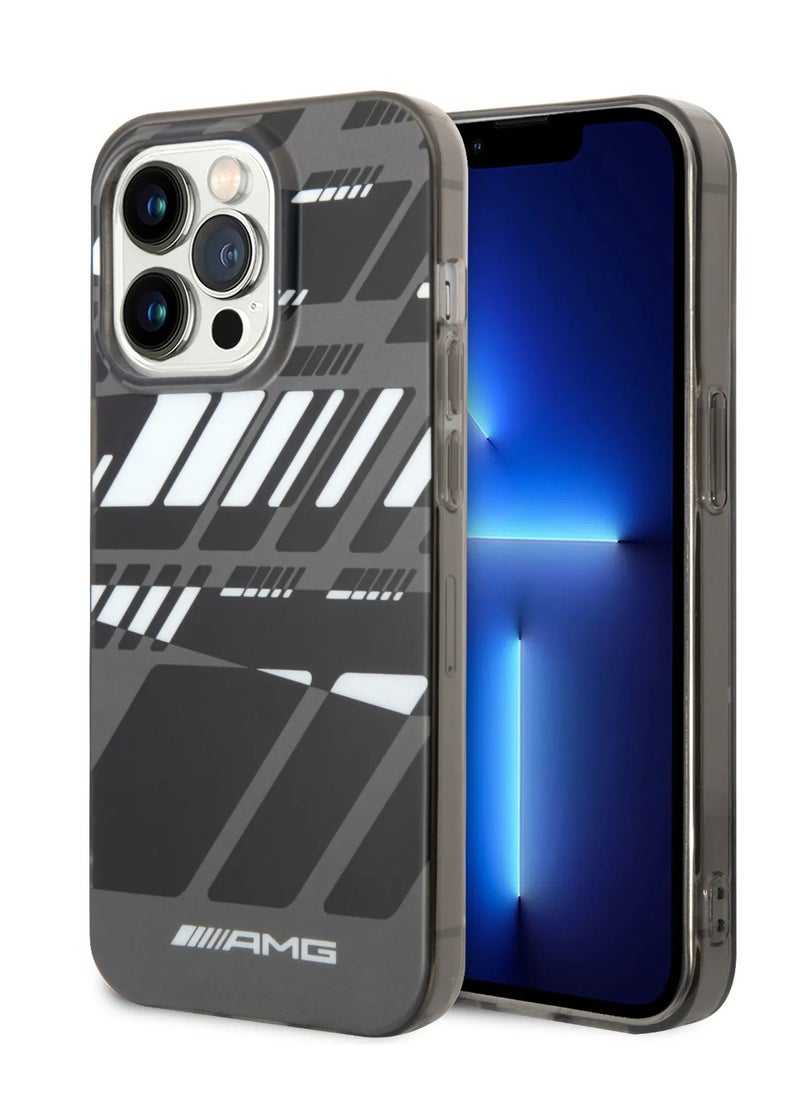 اي ام جي - حافظة iPhone 14 Pro غطاء خلفي مصنوع من الكمبيوتر الشخصي المتجمد بتصميم جرافيك مع تصميم جرافيك معبر / حافظة ذات حلقة مرفوعة / ملف تعريف نحيف / سهل الإغلاق / حماية من السقوط والمصد - رمادي - Image 1