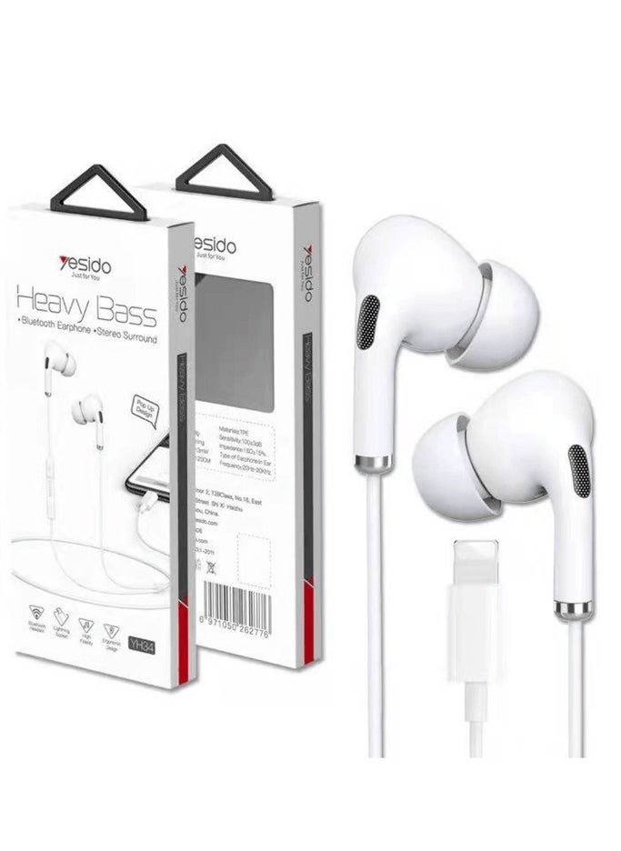 Yesido - Yesido YH-34 Earphone - Lightning / White - Image 1