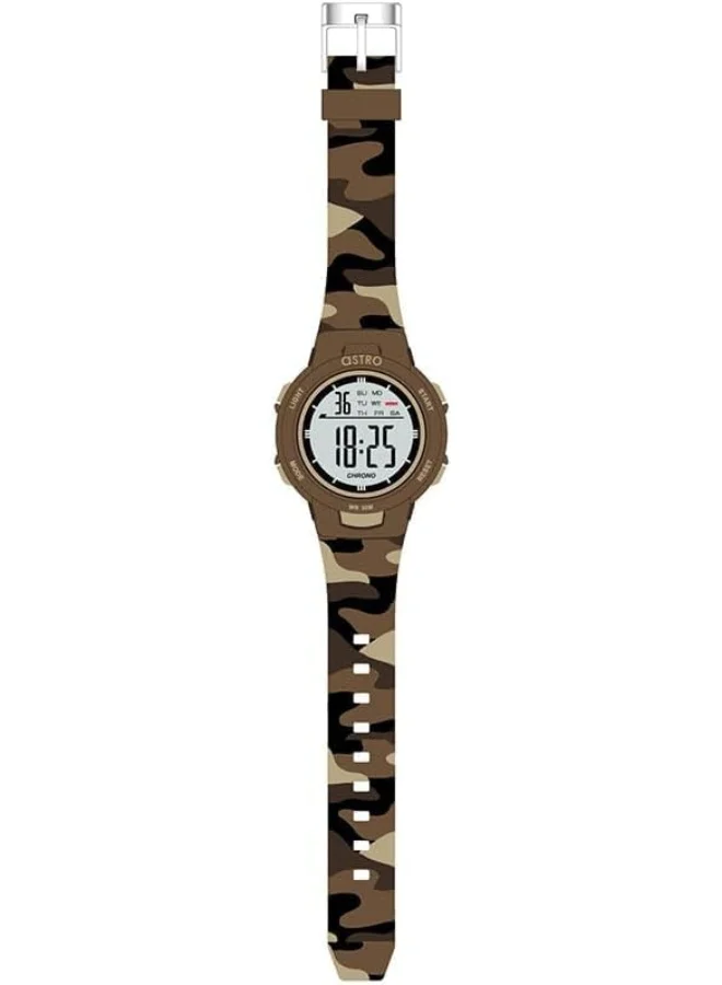 ASTRO Astro Kids Watch, Digital Display and Polyurethane Strap - A23915-PPEE, Brown Camo
