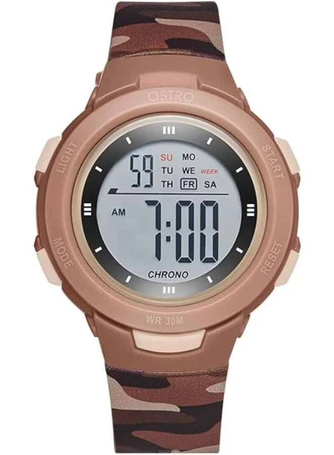 ASTRO Astro Kids Watch, Digital Display and Polyurethane Strap - A23915-PPEE, Brown Camo