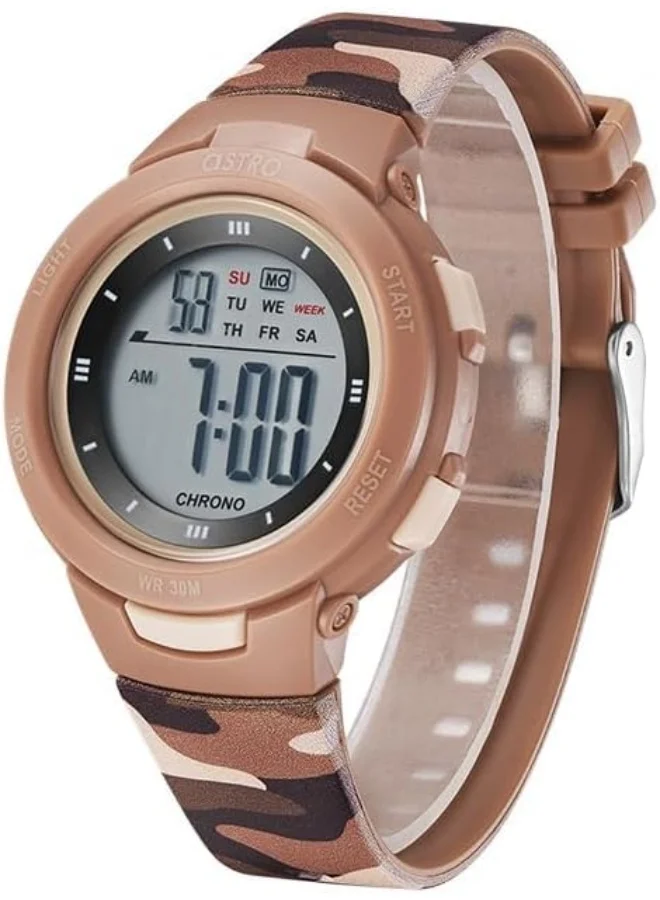 ASTRO Astro Kids Watch, Digital Display and Polyurethane Strap - A23915-PPEE, Brown Camo
