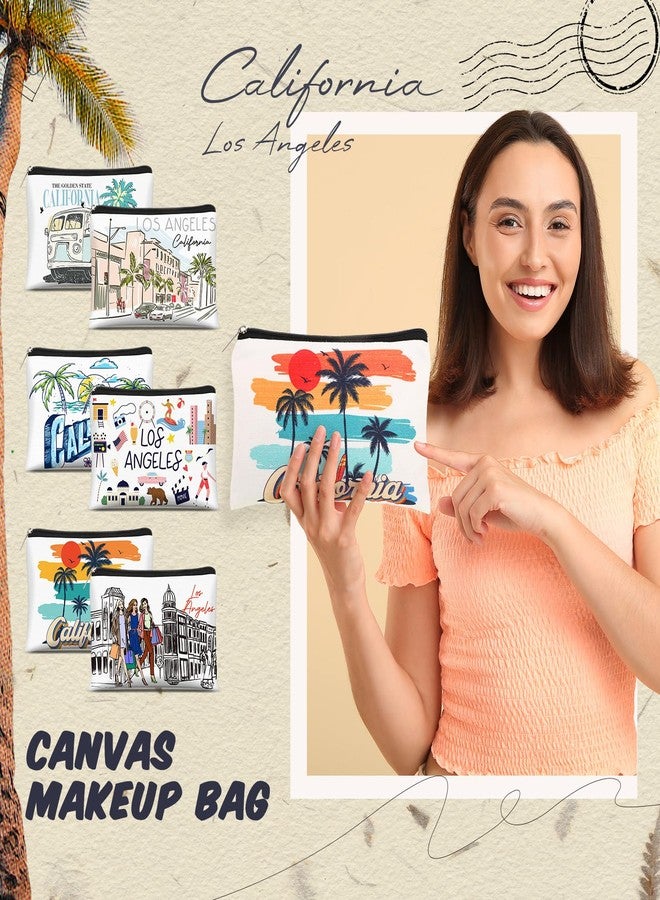 Reginary 6 Pcs Texas Cosmetic Bag Souvenir Gifts California Makeup Bag Florida Souvenir Gifts Zipper Pouch for Women Traveler Party Favors - Image 4