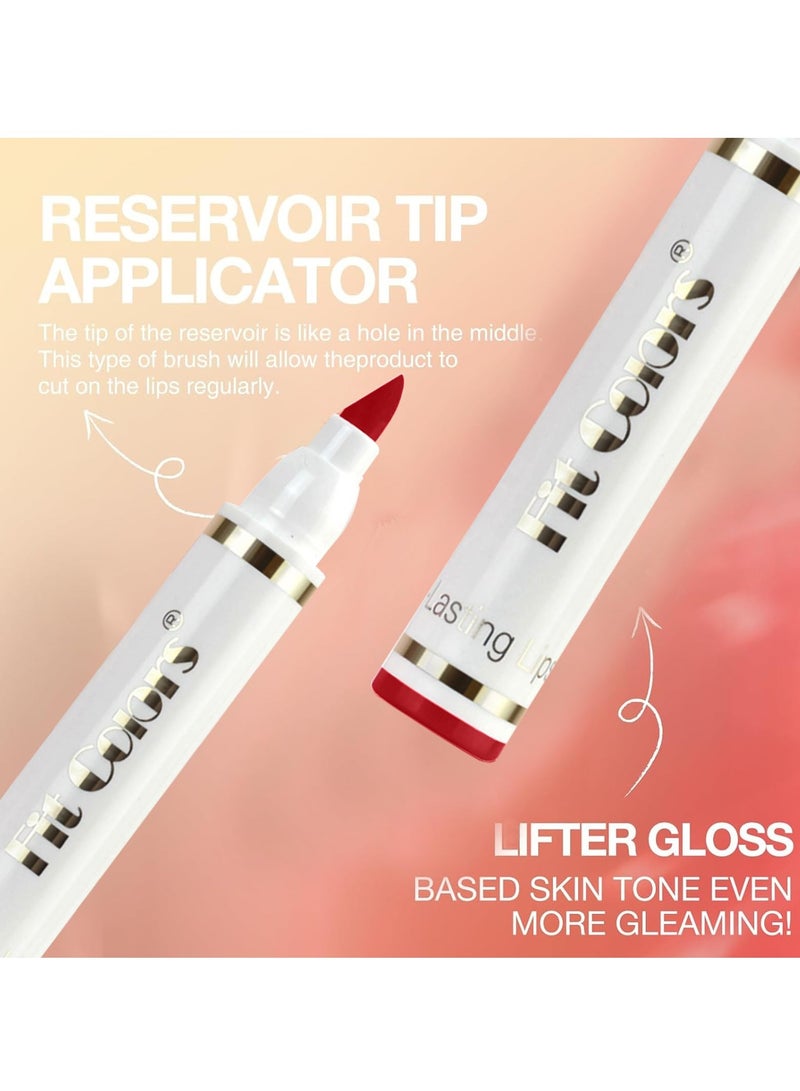 SYOSI Lip Stain Marker Pen Kit, Hydrating Liquid Lip Liner Pencil, Matte Finish, Long-Lasting Waterproof Smudge-Proof Formula, Precise Chisel Tip for Smooth Application - Image 3