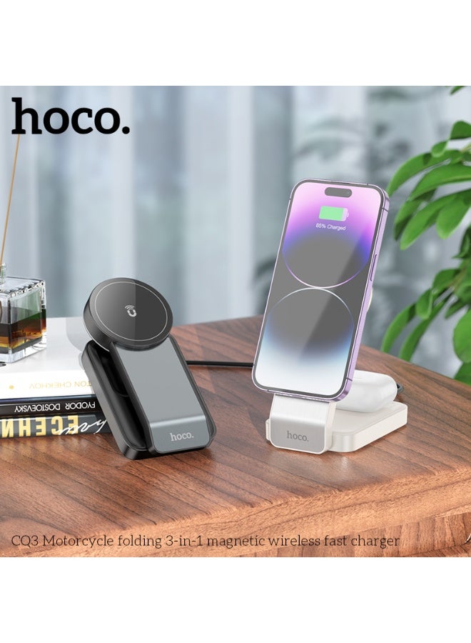 هوكو. شاحن سريع لاسلكي مغناطيسي 3 في 1 قابل للطي للدراجة النارية CQ3 - Image 4