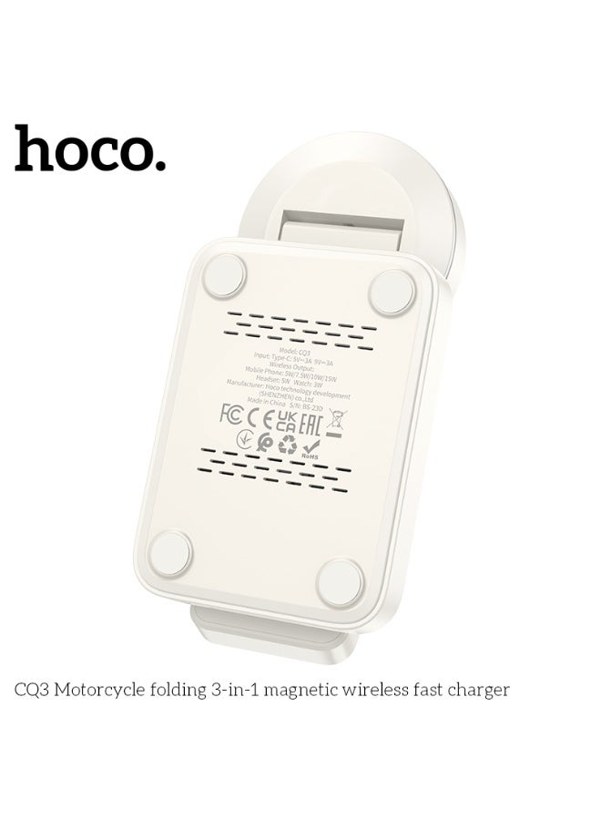 هوكو. شاحن سريع لاسلكي مغناطيسي 3 في 1 قابل للطي للدراجة النارية CQ3 - Image 3