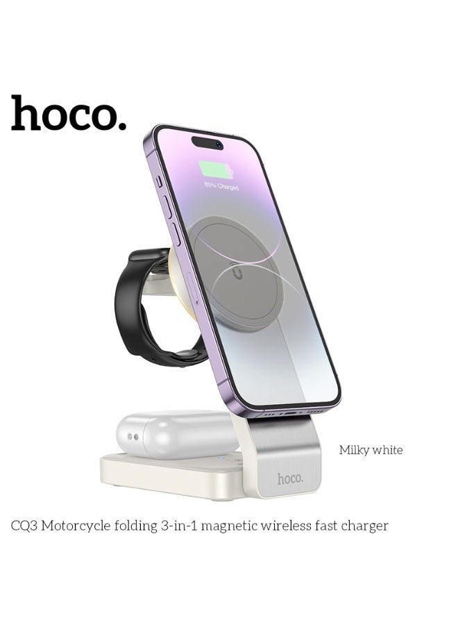 هوكو. شاحن سريع لاسلكي مغناطيسي 3 في 1 قابل للطي للدراجة النارية CQ3 - Image 1