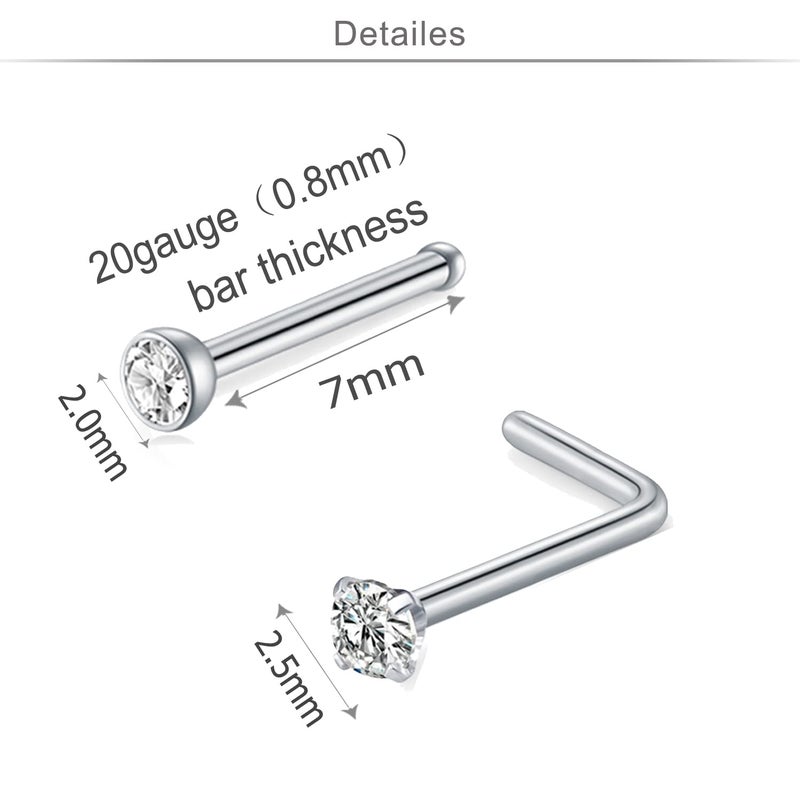 MODRSA Nose Rings Nose Piercings Nose Rings Hoops Nose Ring Surgical Steel Nose Ring 20g Nose Piercings Jewelry Double Hoop Nose Rings for Women Men Nose Hoops - Image 2