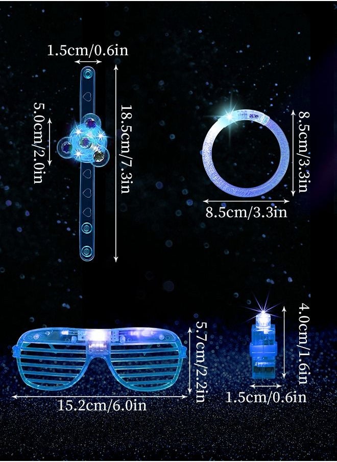 HomarKet LED Light Up Party Favors for Kids,25 Pack Glow in the Dark Party Supplies with Finger Lights, Light Up Glasses,Glow Bracelets and Light Up Fidget Spinner Bracelets for Birthday Party(Random Colors）  - Image 4