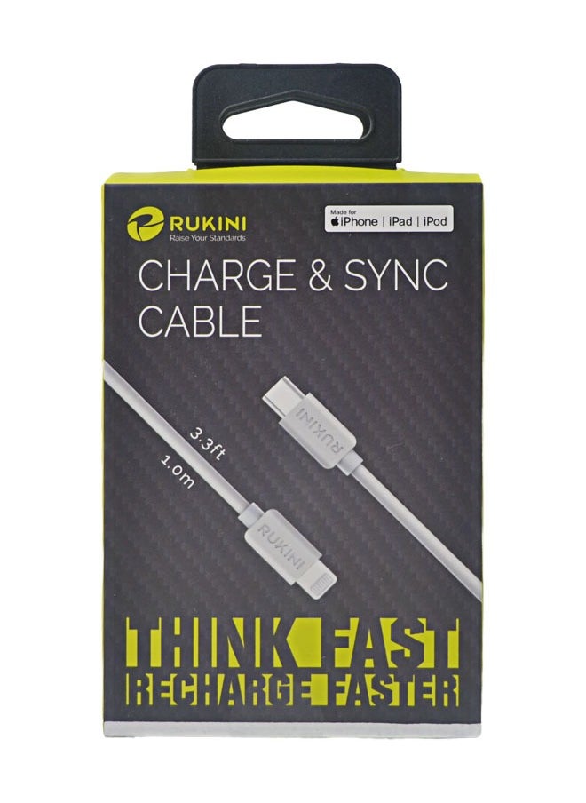 RUKINI Rokini Type C to iPhone cable - Apple Certified - Size 1 meter 