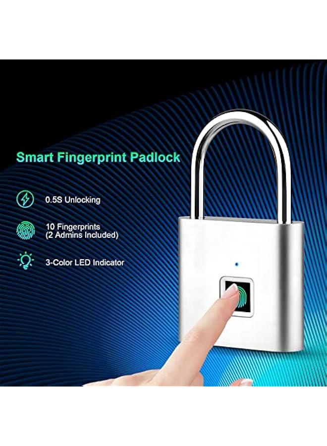 BWSJ Smart Fingerprint Padlock  Keyless 10 Fingerprints Morse Code Emergency Unlocking Easy Operation IP56 Waterproof Antitheft Security Padlock Door Luggage Back Lock - Image 4