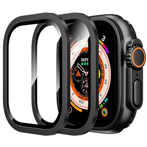 WSKEN for Apple Watch Ultra 3/Ultra 2/Ultra Screen Protector 49mm,9H Tempered Glass + Titanium Alloy Frame, [Keep Original] [Touch Sensitive] Lightweight Protective Glass Film for iwatch Ultra 3/2/1 - Image 1